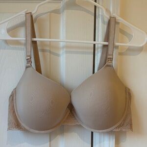 Motherhood maternity nursing bra Seamless Nude T-Shirt Bra with Lace Sides